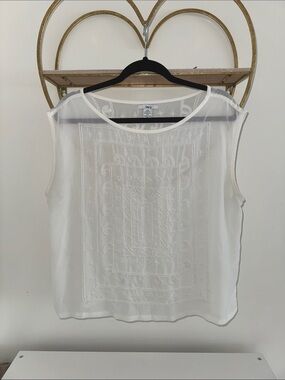 Bar III Beaded sheer Overlay top